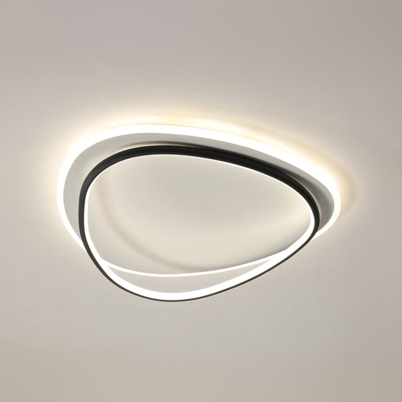 Plafonnier encastré à abat-jour rond en métal, luminaire moderne à 2 lumières