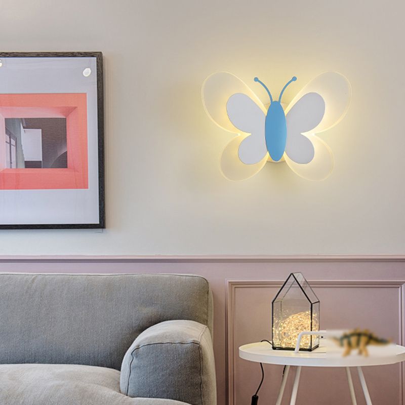 Contemporary Butterfly Wall Lamp Metal 1 Light Sconce Lights