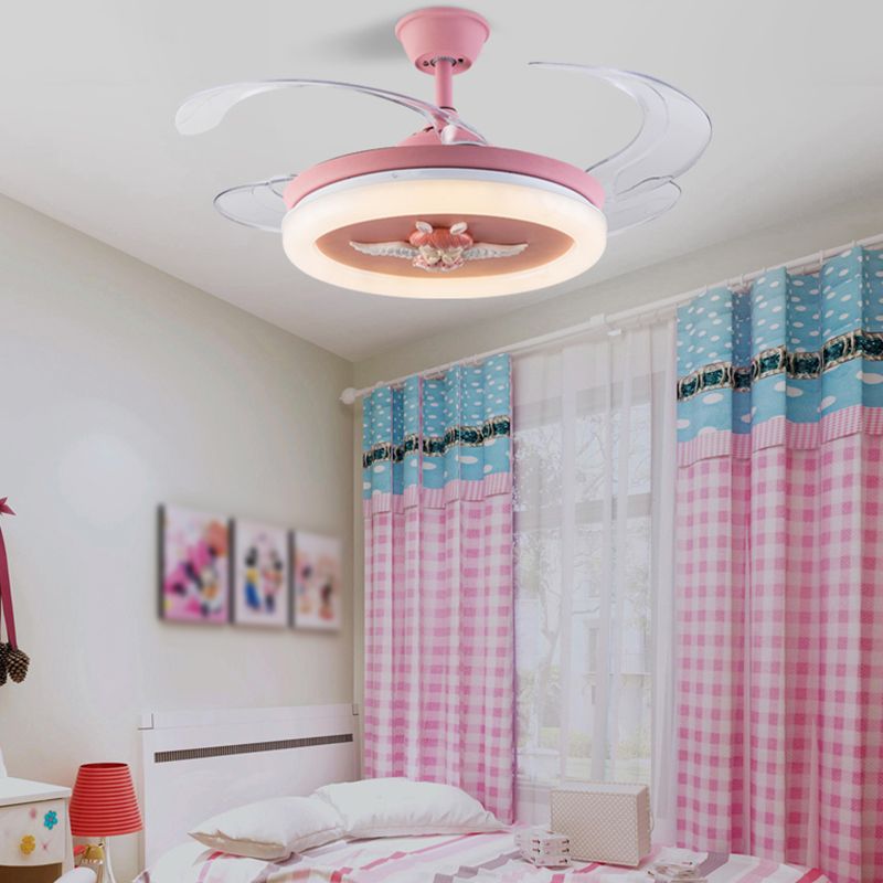 Metal Ceiling Fan Lighting Modern Style 1 Light Ceiling Fan Lamp for Children's Room