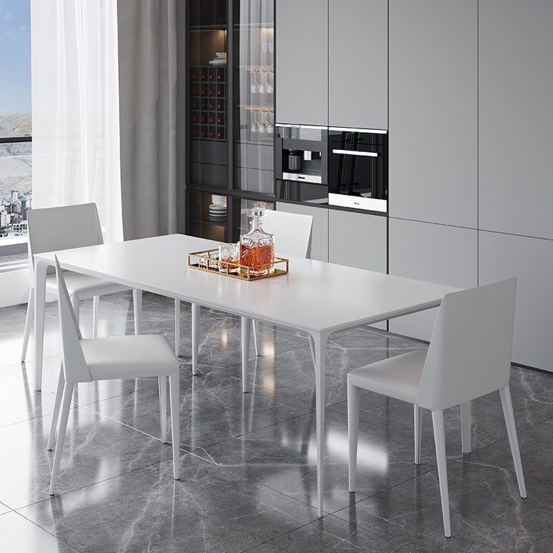 Mesa de comedor de piedra sinterizada estilo sencille de 4 patas mesa base para comedor