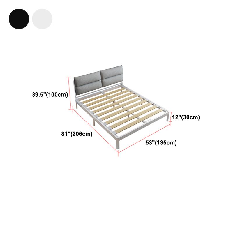 Contemporary Metal High Profile Bed Frame 39.37" H Panel Bed