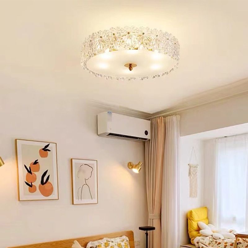 Multi Light Cylindrical Ceiling Lamp Modern Style Glass Ceiling Lighting for Living Room