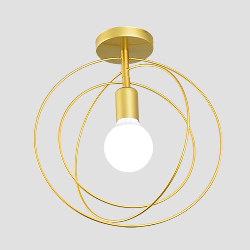 Nordic Style Iron Ceiling Light Geometry Shape 1 Light Ceiling Lamp for Bedroom