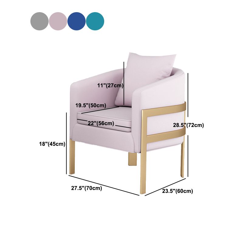 23.62" Wide Velvet Barrel Chair Arms Included Chair for Living Room