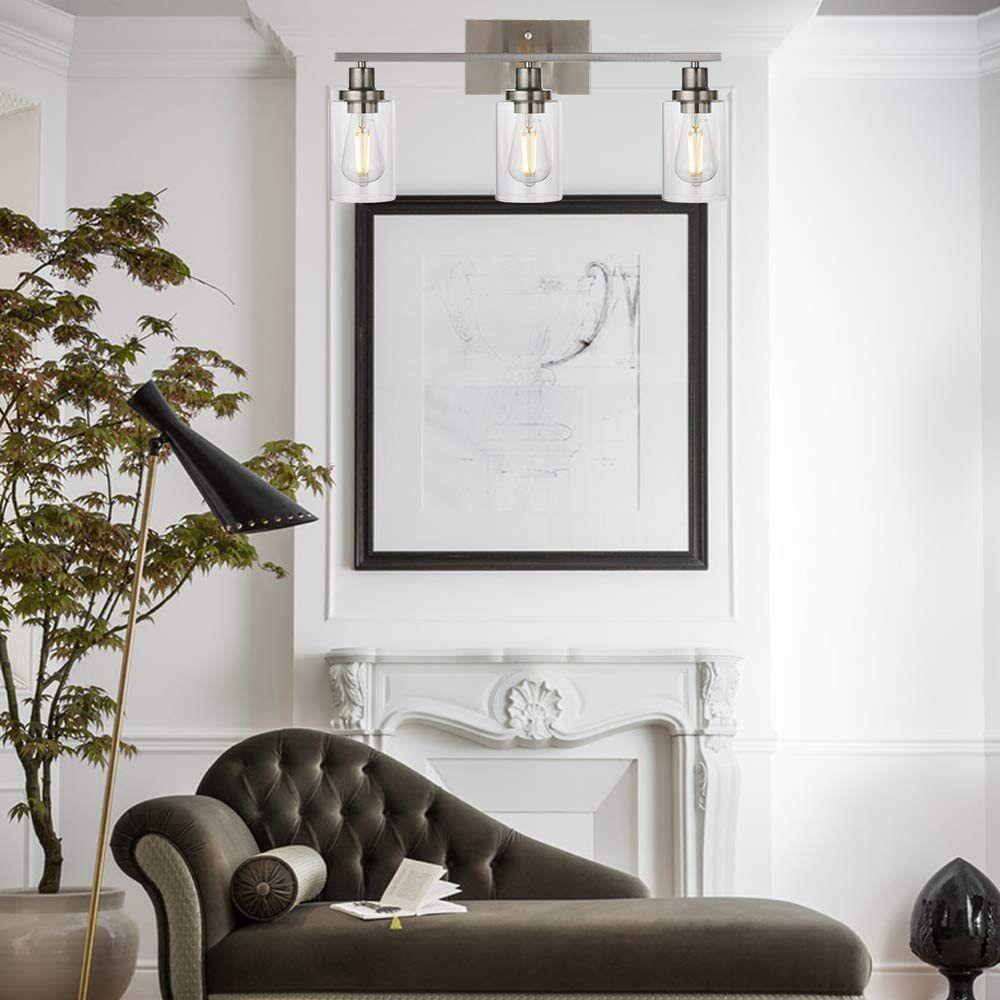 3-licht cilinder ijdelheid wandverlichting armaturen retro industriële stijl glas ijdelheid licht