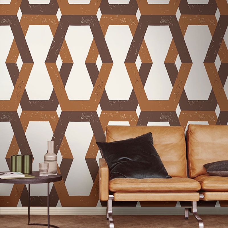 Stain-Resistant Hexagon Wallpaper Roll 33'L x 20.5"W Minimalist Wall Covering for Home Decoration