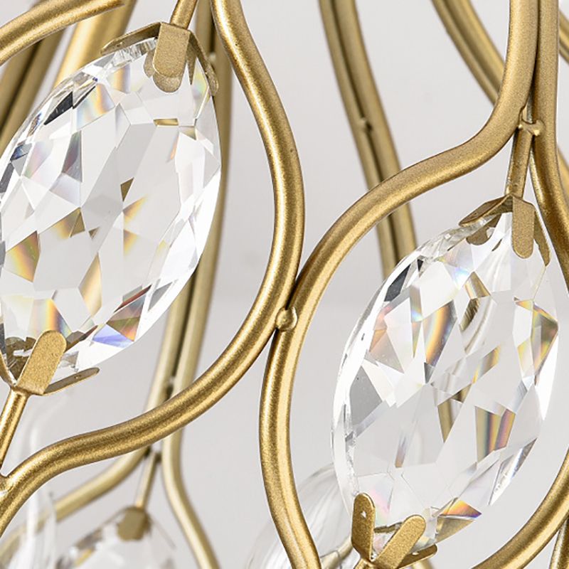 European Style Chandelier Light Crystal Metal Multi Head Pendant Light for Sitting Room