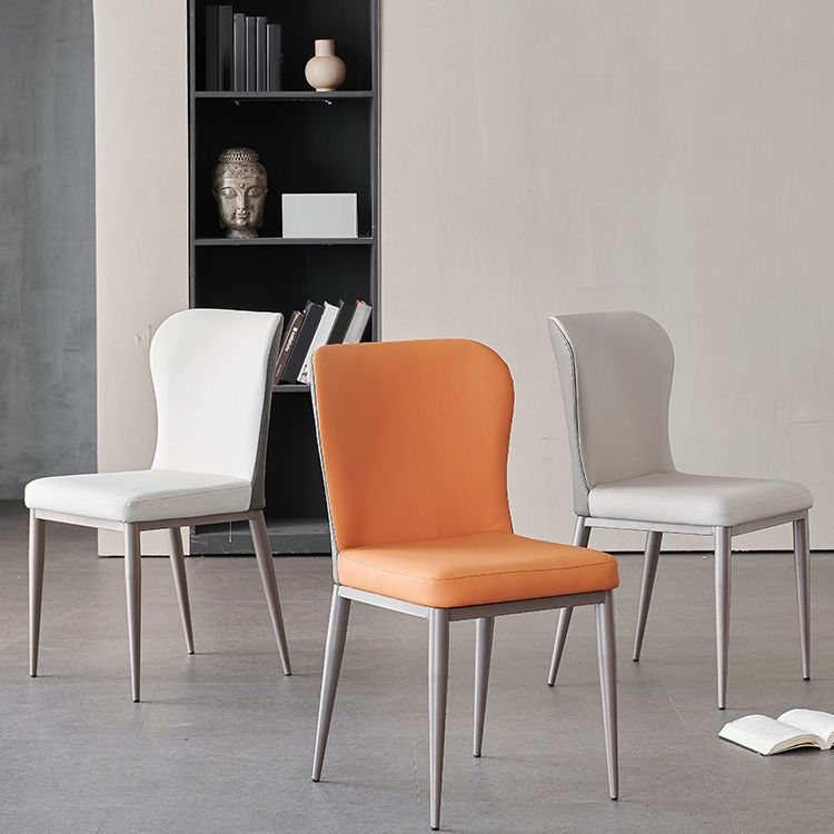 Silla de comedor de metal estilo moderno Sillas laterales sin brazos con respaldo (juego de 2)