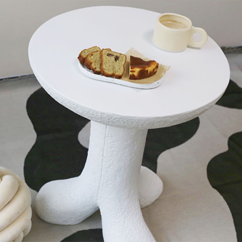 White Corner Table Unique Shape 3 Legs End Table, 19.7" W x 19.7" D x 24" H