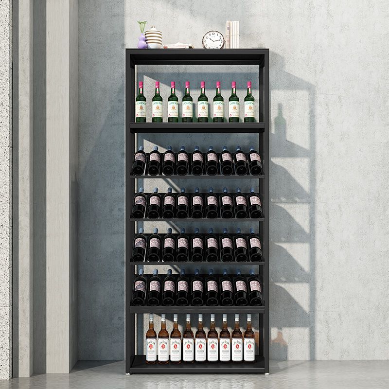 Modern Floor Wine Bottle & Glass Rack Metal Wine Rack with Shelf