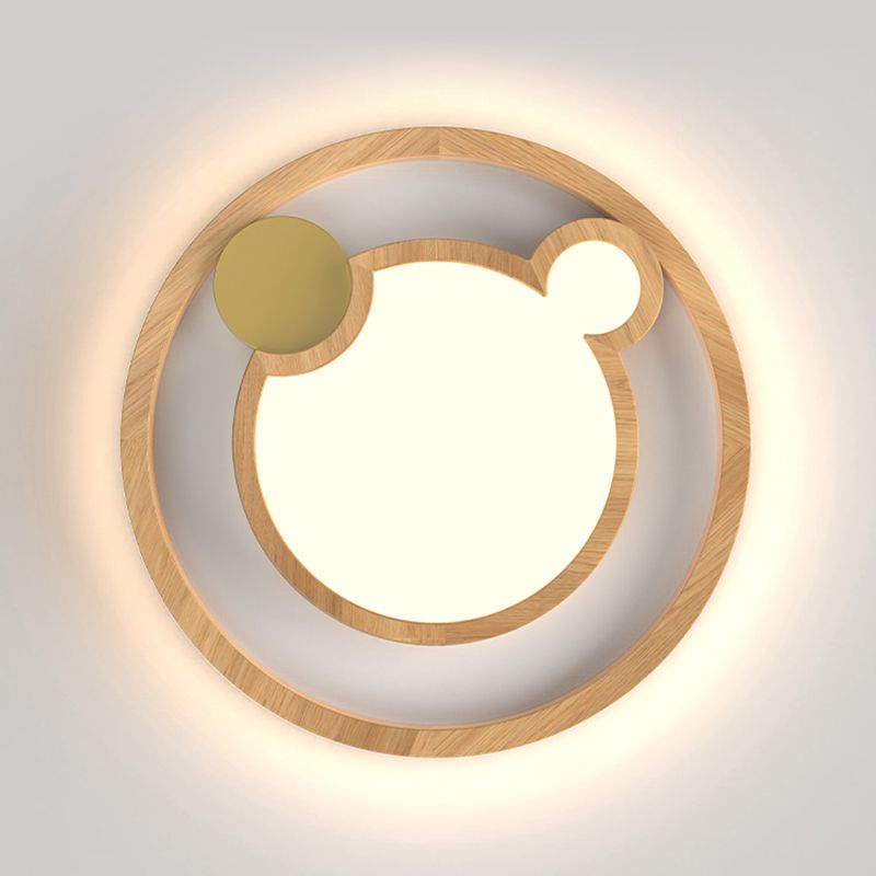 Luminaires de plafond encastrés modernes, plafonnier en bois pour salle à manger