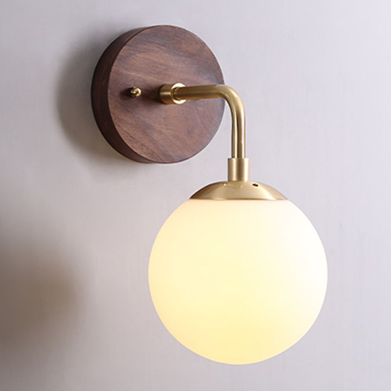Holzkugel Wandleuchte moderne Stil 1 Licht Wandbeleuchtung Armaturen