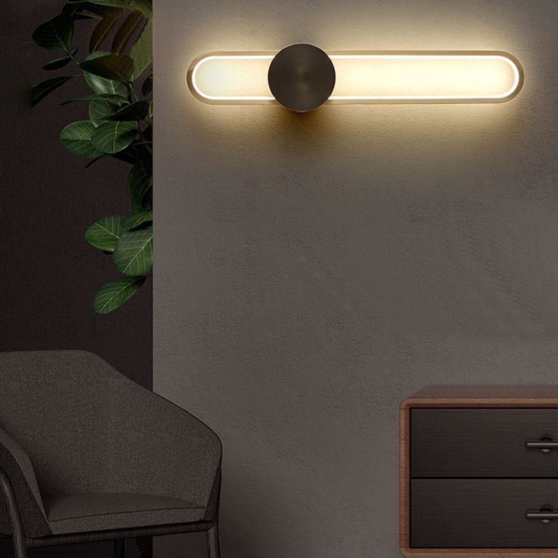 Single Modernism Golden/Black Wall Mounted Sconce LED Wall Light for Foyer