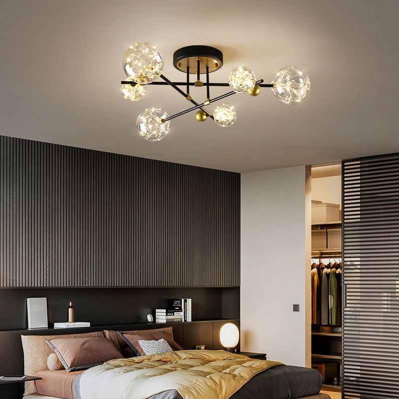 Plafonnier multi-têtes de style contemporain pour salon