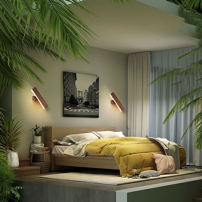 1 Light Geometry Wall Sconce Modern Style Metal Wall Lighting for Bedside
