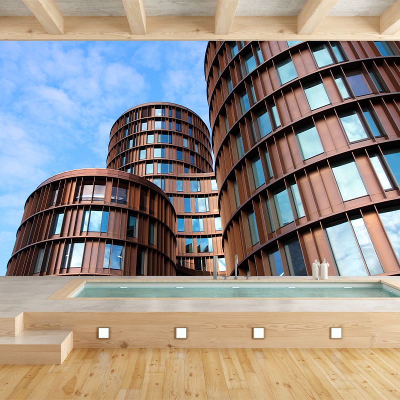 Photo Stain Resistant Architecture Mural Decal Modern Wall Decor for Meeting Room