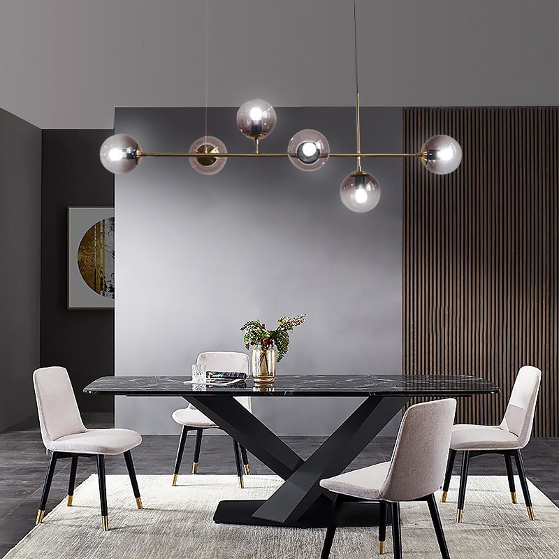 Accesorio de lámpara de araña de comedor de estilo moderno comedor de cocina sombra de vidrio luz colgante