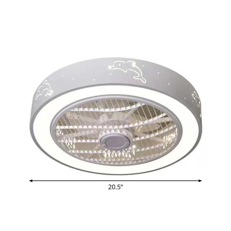 Drum Laser-geschnittene Acryl-Deckenlüfterlampe Einfache 20,5-Zoll-LED-Halbmontage-Beleuchtung