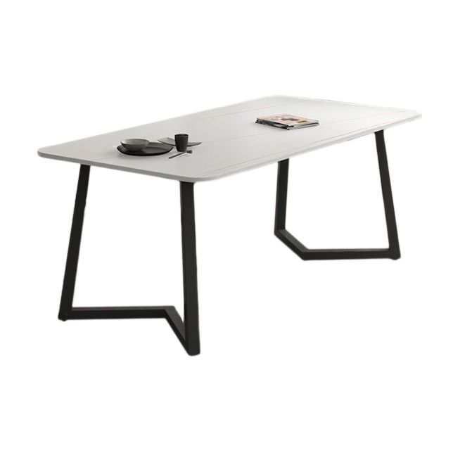 Industrial Style Dining Table Sintered Stone Rectangle Table for Home