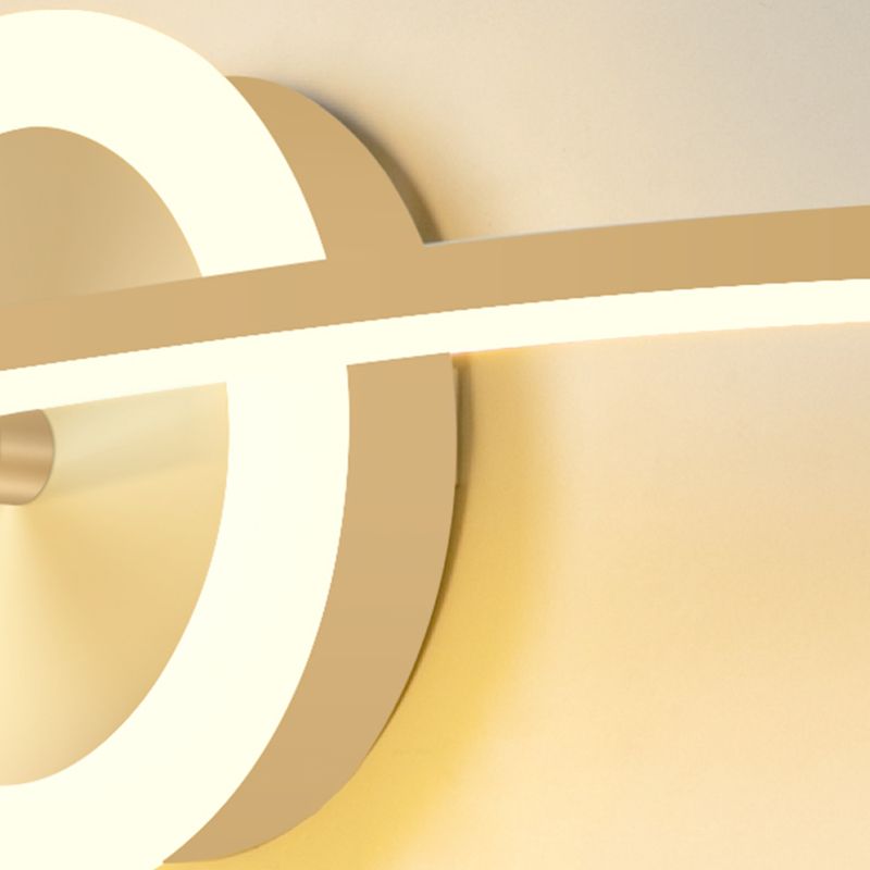 Linear Shape Metal Wall Light Modern Style 2 Lights Mirror Wall Mount Light