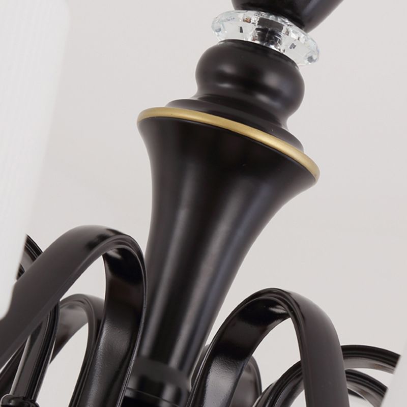 Milk White Frosted Glass Chandelier Light Crystal Decoration Modern Hanging Light Living Room Lighting Fixtures