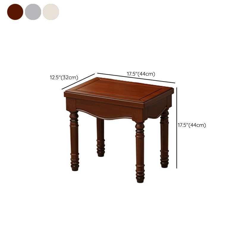 Traditional Mirrored Vanity Set Solid Wood Dressing Table with Stool