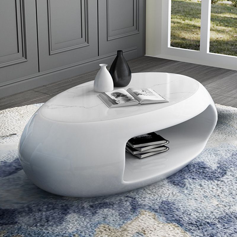 Contemporary Oval Cocktail Table 1 Single Stain-Resistant Coffee Table