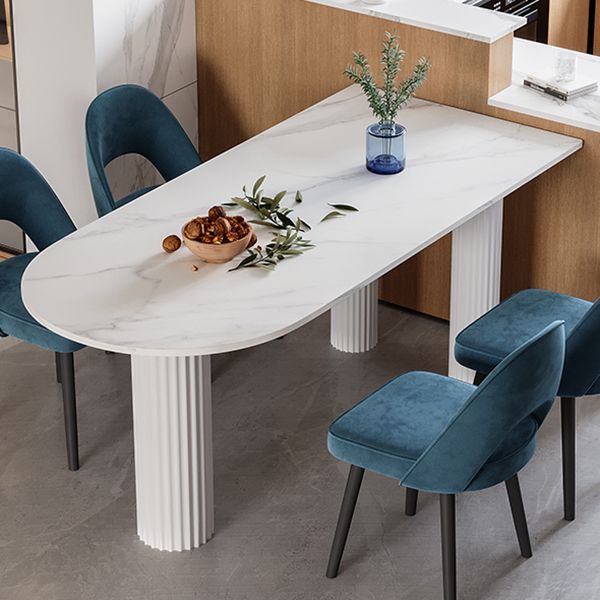Contemporary Dining Table Sintered Stone Dining Table with 3 Legs for Dining