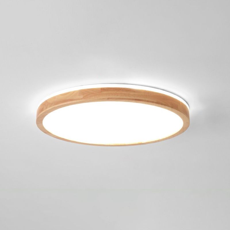 Plafonnier LED de forme ronde, montage encastré en bois de Style Simple et moderne pour le salon
