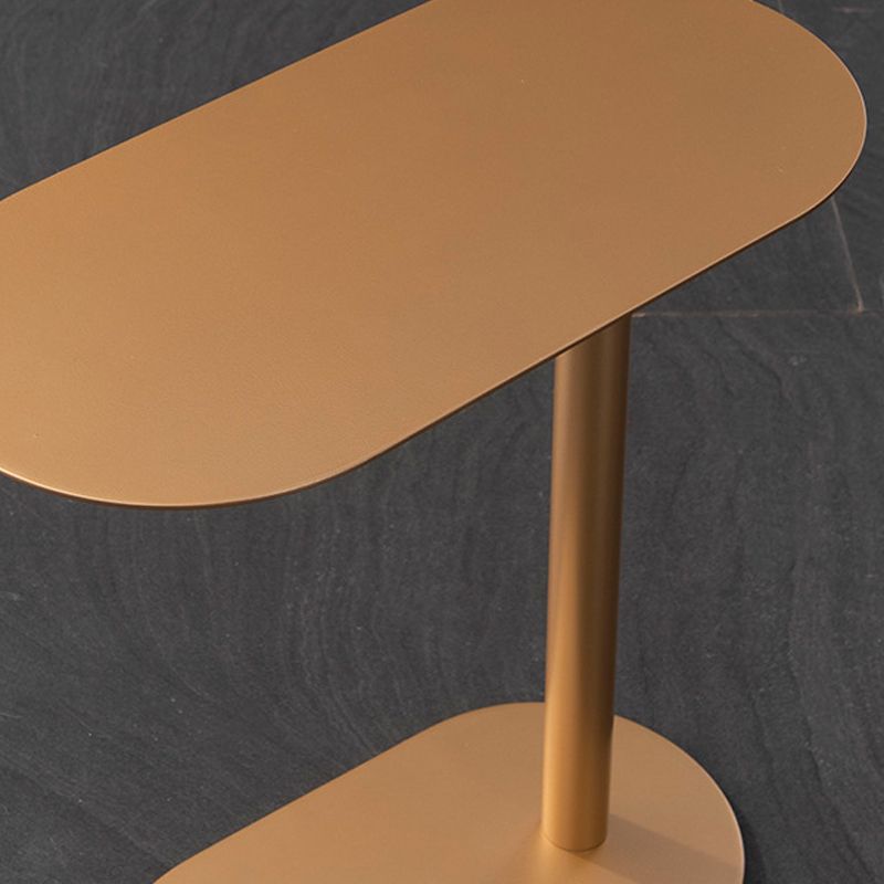Gold Oval Accent Side Table Mid-Century Metal C Side End Table