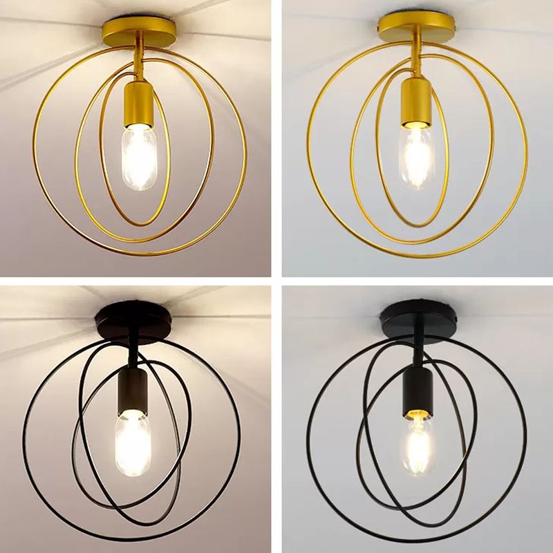 Minimalist Style Shaded Flush Mount Ceiling Fixture Metal Aisle Flush Ceiling Light