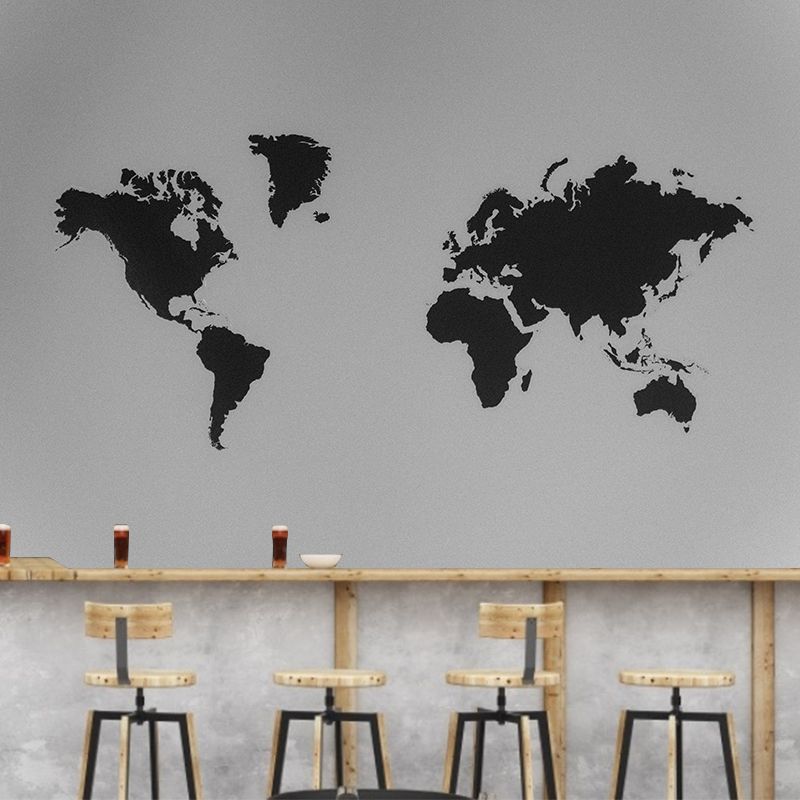 Contemporary World Map Mural Wallpaper Full Size Home Decor for Living Room