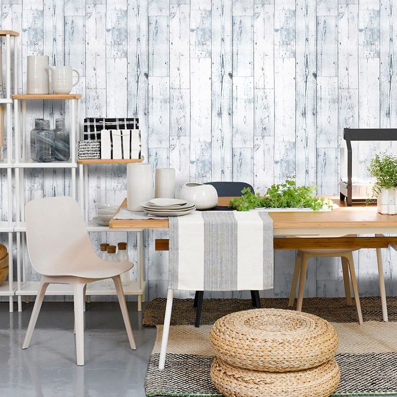 Self Sticking Rustic Wood Wallpaper Grey-Green Easy Peel Off Wall Art for Living Room