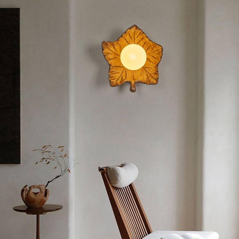 Modern Metal Wall Sconce Ball Shape Wall Light with Plastic Shade for Living Room