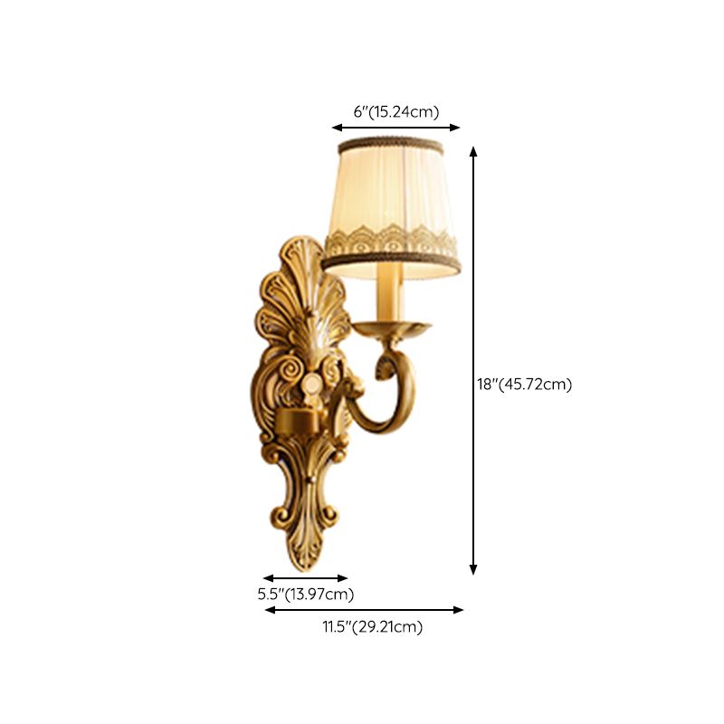 American Style Copper Vanity Light Cylinder Shape Vanity Lamp for Shower Room