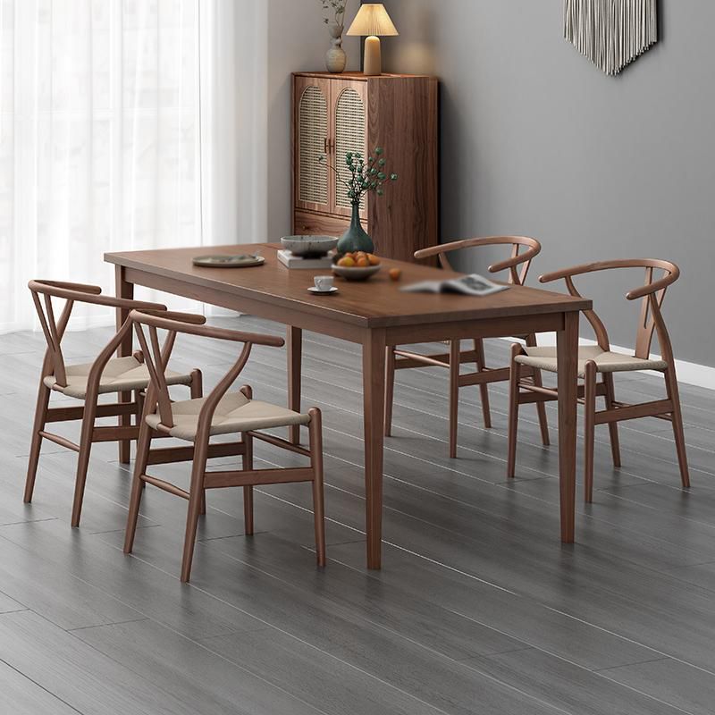 Modern 1/2/4/5 Pieces Rectangle Dining Set Solid Wood Kitchen Table with Chairs