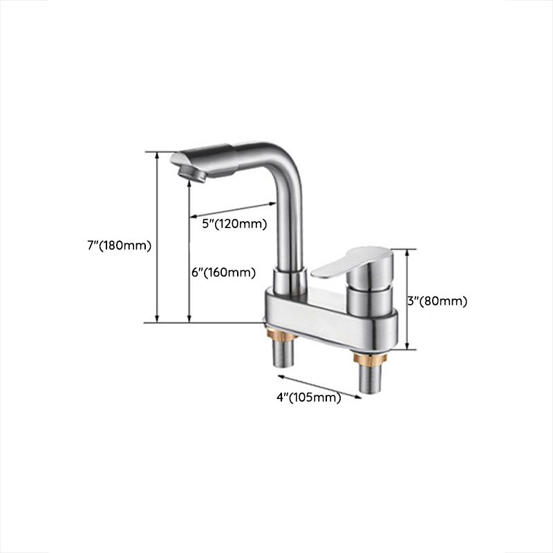 Bathroom Sink 304 Stainless Steel Center Faucet, Single Handle Bathroom Vanity Faucet