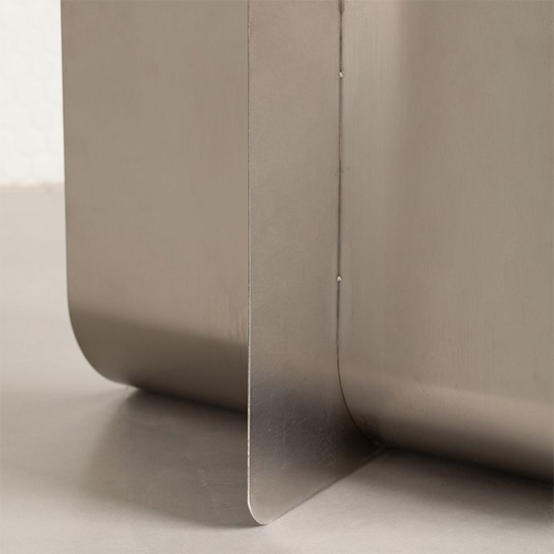 Contemporary Sofa Side Accent Table Metal with Storage Living Room Abstract