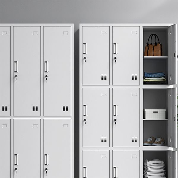 White Steel Wardrobe Cabinet Contemporary Hinged Wardrobe Closet