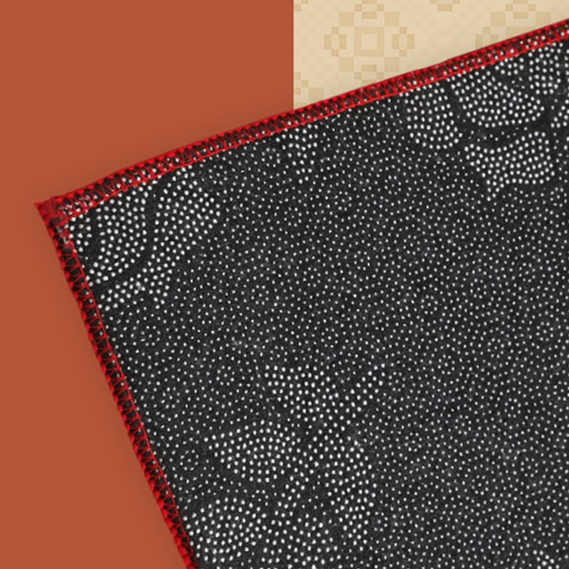 Grauer Medaillon Teppich Polyester Vintage Teppich Waschbar Teppich für Wohnkultur