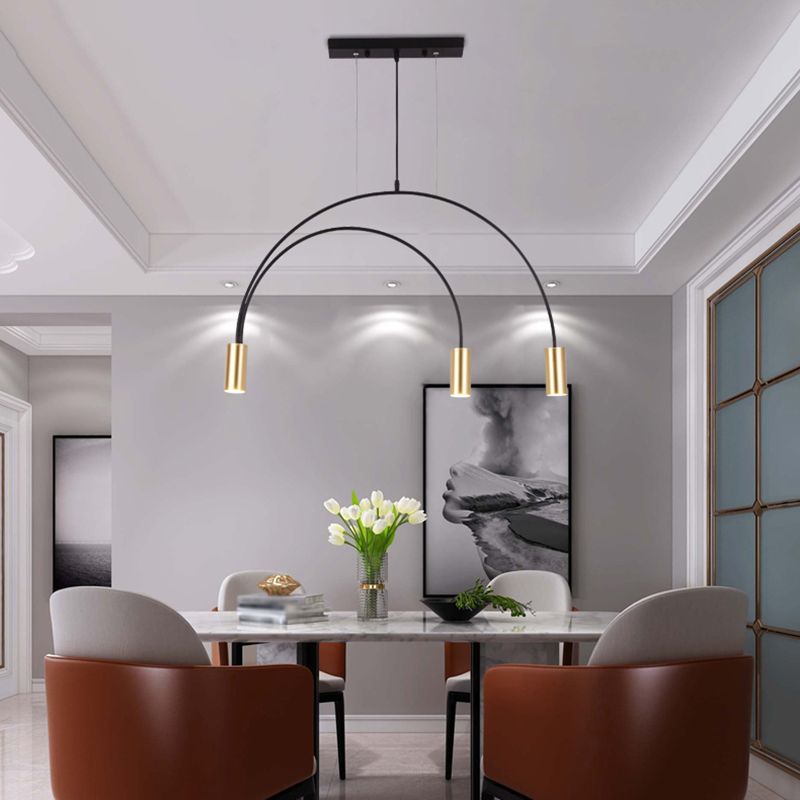 Lampadari cilindrici Isola Luci a sospensione Luci a sospensione contemporanea per il metallo dell'isola da cucina