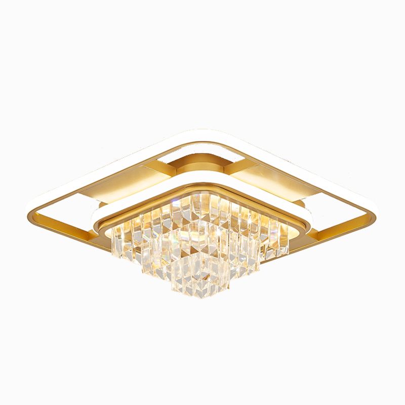 Plafonnier LED en forme de géométrie Simple et moderne, montage encastré en cristal de fer pour le salon