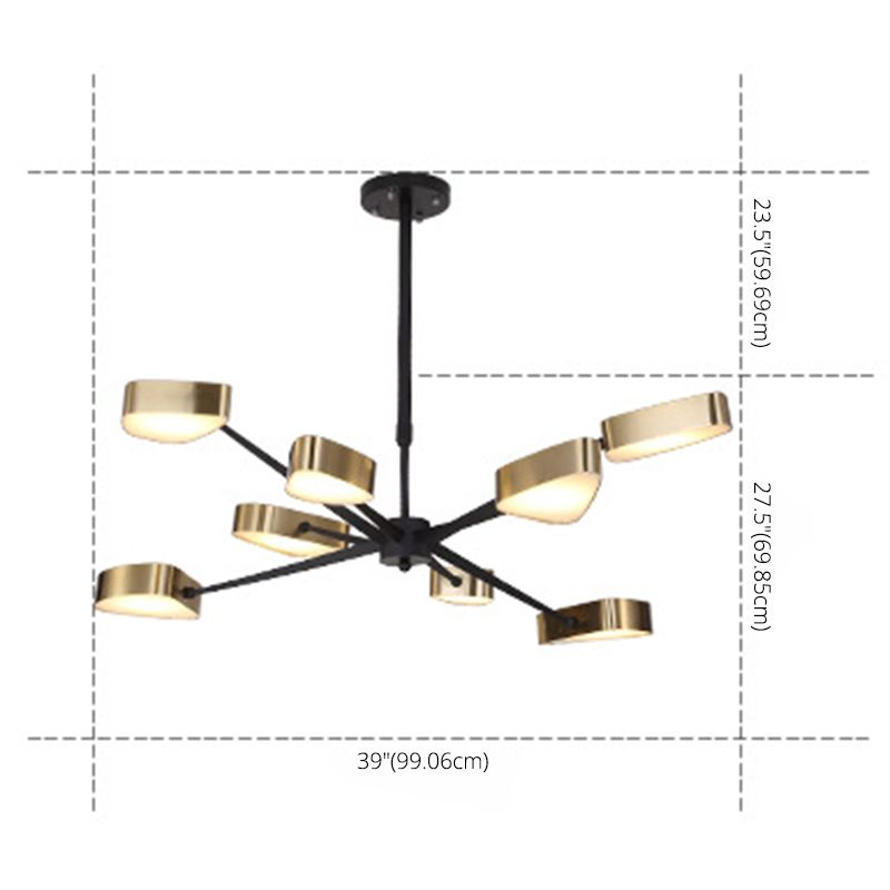 Moderno lampada lampadario triangolare in metallo soggiorno lampadario a pendente a led in oro