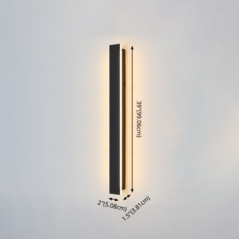 Linear Shade Wall Lighting Modern Simple Style 1 Light Sconce Light in Black Finish