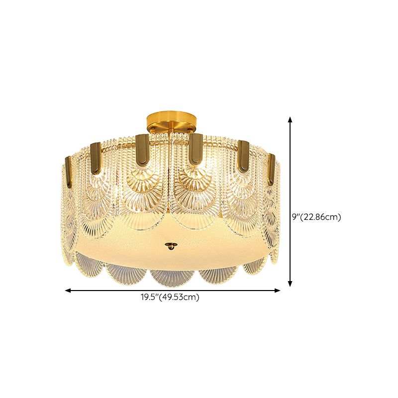 Modern Glass Ceiling Lamp Minimalist Flush Mount Light Fixture for Bedroom