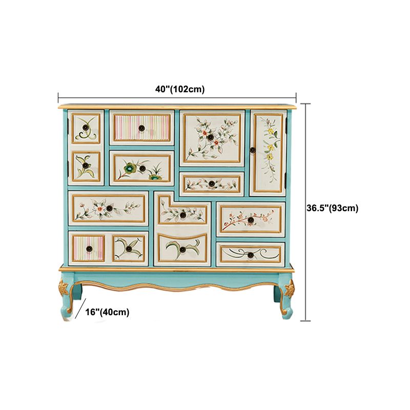 15.6-inch W Dresser Traditional Solid Wood Storage Chest with 9 Drawers