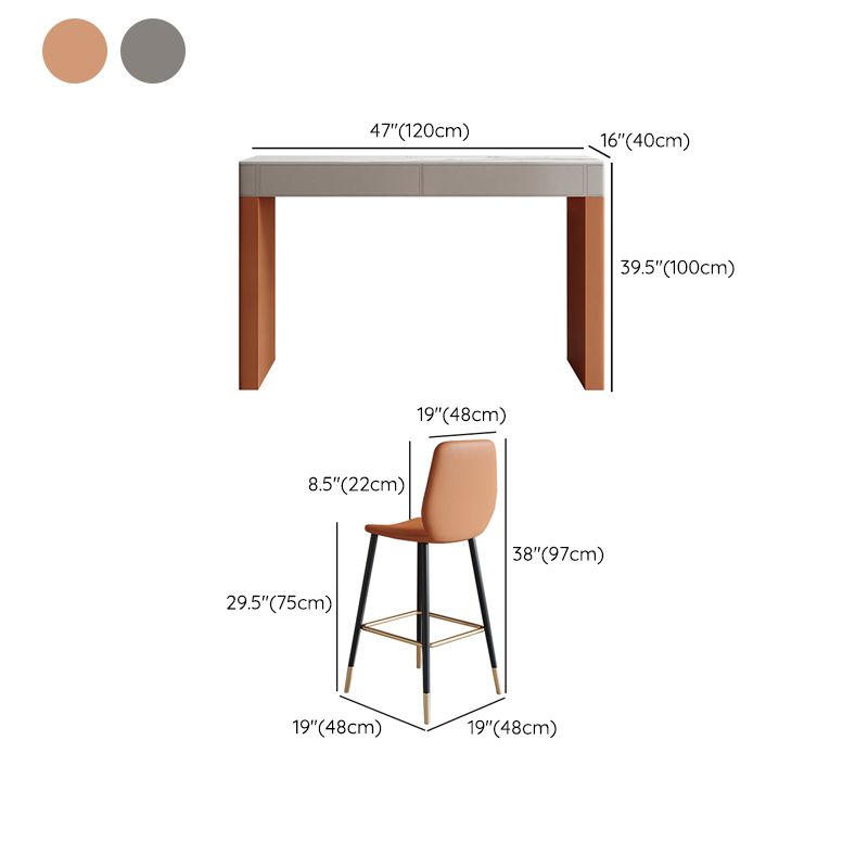 1/3/4 Pieces Bar Stool and Table Set Rectangular Pub Table Set