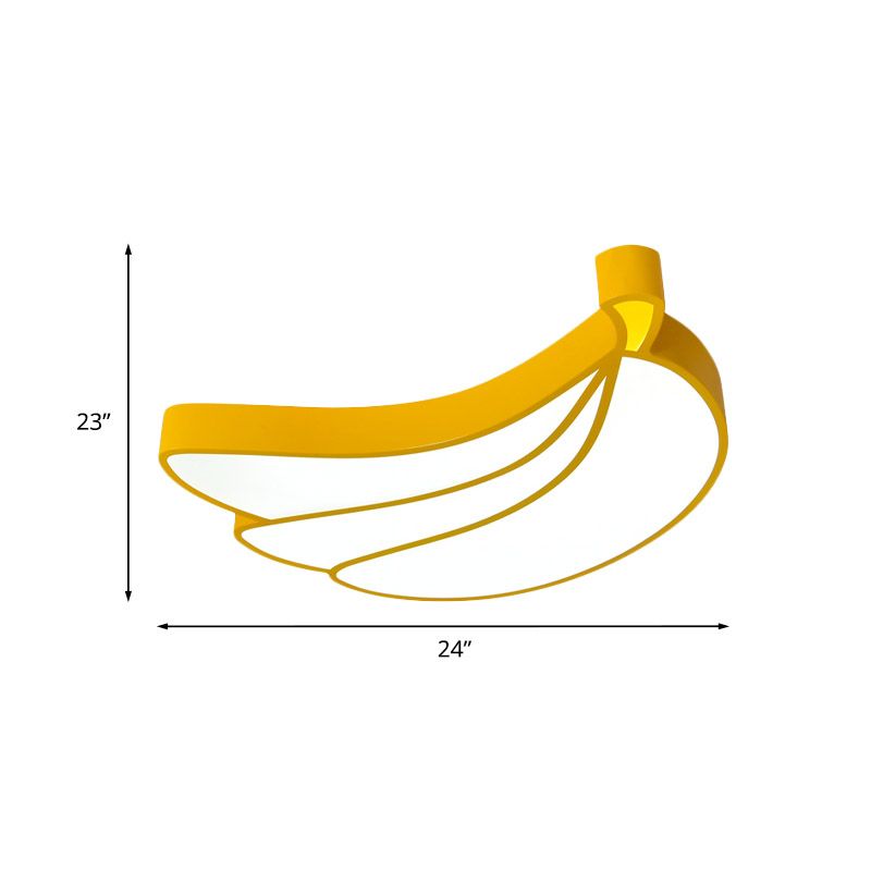 Creative Led Light Fixture with Acrylic Shade White Grape/Banana/Apple Flush Mount Lighting