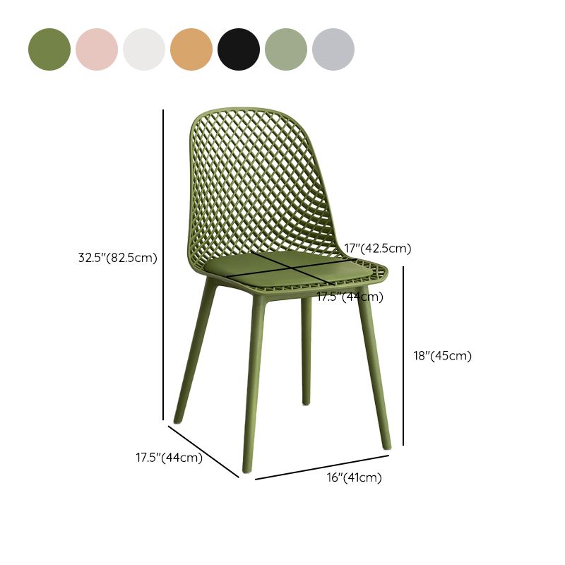Nordic Cross Back Side Chair Plastic Indoor Chair for Dining Room Bedroom