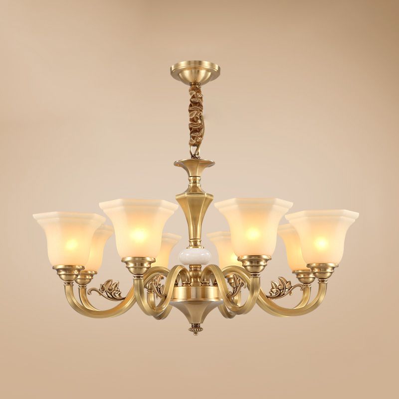 Modern Style Metal Hanging Pendant Light Glass Geometric Chandelier for Living Room